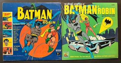 Batman and Robin lot of 2 LPs Tifton 78002 (1966) Leo CH-1019 (1965) Vintage Foto 1 de 3