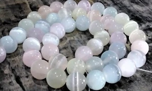 Selenita natural 8 mm, grado A, pastel, teñido, aproximadamente 46 piezas correo gratuito, vendedor de oz - Imagen 1 de 4