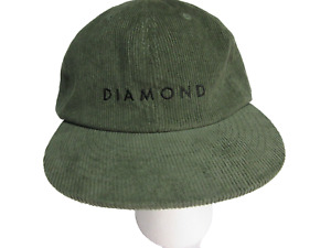 Diamond Supply Corduroy Hat Baseball Cap Green Skate Adjustable Strap Back Adult