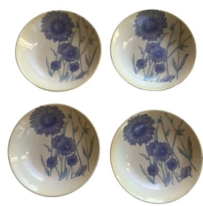 Set 4 ciotole Ernestine Pottery Salerno Italy dalie 818B firmate 7" - Foto 1 di 4