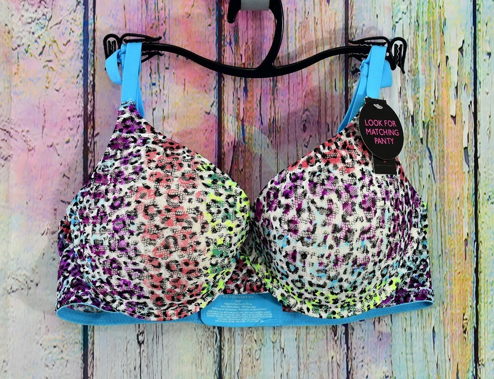 Women's No Boundaries Lace Racerback Leopard Bra 32B-40D Multicolor Intimates - Image 1 of 4