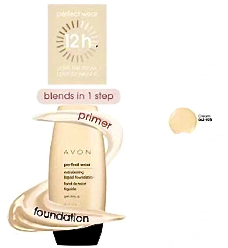 Avon Perfect Wear ExtraLasting Liquid Foundation CREAM 1 oz NOS 12 hr Flawless - Image 1 of 1