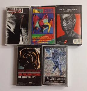 Rolling Stones Cassettes: Sticky Fingers-Dirty Work-Tattoo You-Hot Rocks-Bridges - Picture 1 of 4