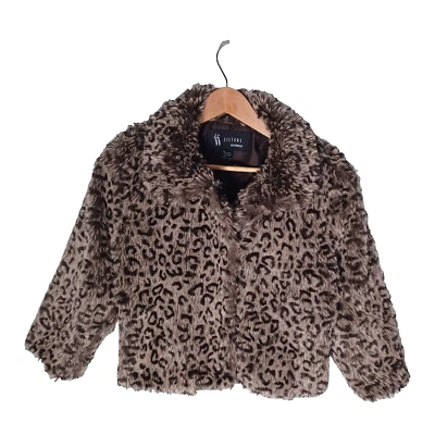 Womens Cropped Jacket Size Medium Cropped Leopard Print Y2K Mob Wives Eclectic - Image 1 of 4