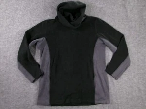 LL Bean Sweatshirt Youth Extra Large Black Gray Cozy Funnel Neck Thumbhole Girls - Picture 1 of 11