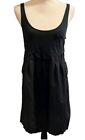Standard James Perse Women Sz 3 L Black Linen Cotton Blend Tank Mini Dress NEW