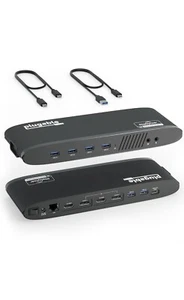 Plugable USB 3.0 Dual 4K Display Horizontal Docking Station with DP and HDMI - Bild 1 von 6