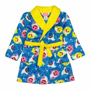 NWT Baby Shark Robe Pajama Cover BathRobe 2T 3T 4T 5T Toddler Girl Boy Blue - Picture 1 of 2