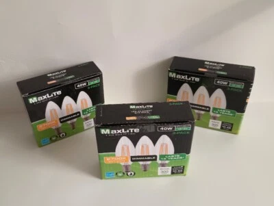 MaxLite 4W LED B10 Bulb, 40W Inc Retrofit, Dim, E12, 300 lm, 2700KMaxLite F4B10 - Image 1 of 4