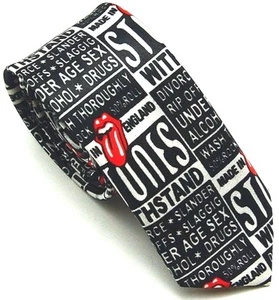 Rolling Stones Sex Drugs Rock N' Roll Unisex Men's Tie Necktie 57" L x 2" W-New! - Picture 1 of 1
