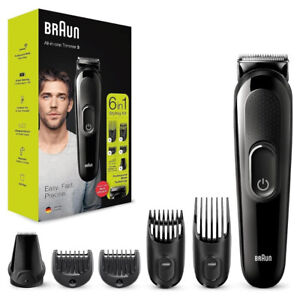Braun Multi-Grooming-Kit 3, 6-in-1 Barttrimmer und Haarschneider 5 Aufsätze NEU!