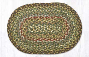 Fir Green N Ivory 10"x15" Oval Placemat, Braided Jute Table Mat MS-051 - Picture 1 of 1