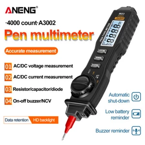 ANENG A3002 Multimeter 4000 Counts Digital Multimeter Pen with Backlight Q6Q3 - Picture 1 of 11