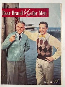 Bär Marke Handstricke für Herren #344 Vintage 1952 USA Strickmuster Buch - Bild 1 von 7