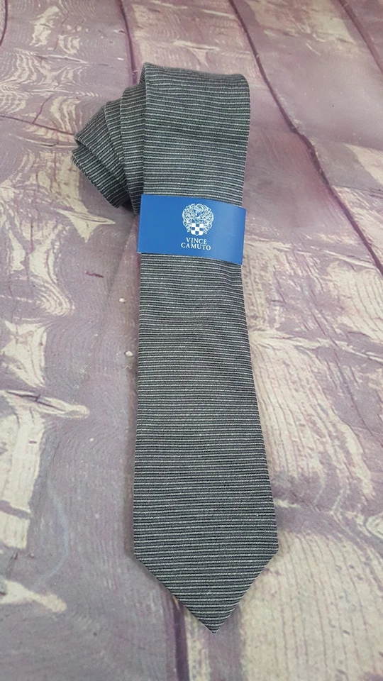 NUEVA Corbata para Hombre Vince Camuto Arturo Rayas Gris/Blanco Foto 1 de 4