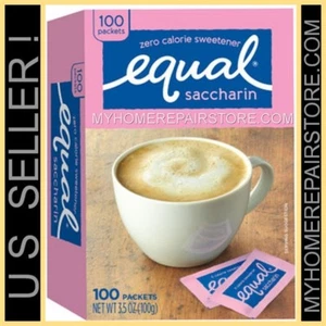 FREE S&H !— EQUAL —ZERO CALORIE SACCHARIN SWEETENER PACKS—1 BOX OF 100 PACKETS   - Picture 1 of 6