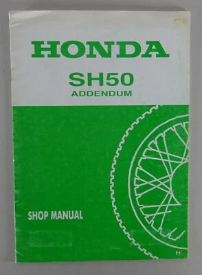 Workshop Manual / Shop Manual Supplement Honda SH50 - Image 1 of 2