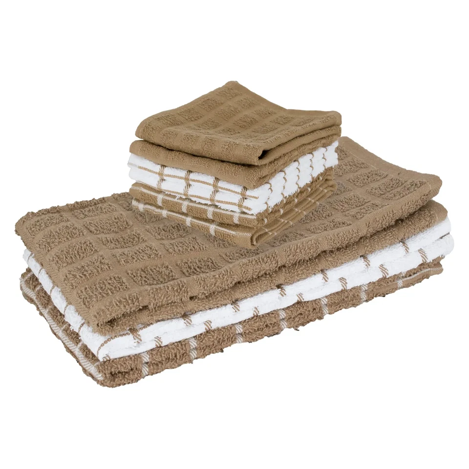 Juego de 9 toallas de cocina de felpa de algodón RITZ (3) y paños de cocina (6) | Absorbente Foto 1 de 1