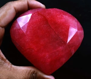500Ct Natural Red Ruby Heart Shape EGL Certified Loose Gemstone - Picture 1 of 7