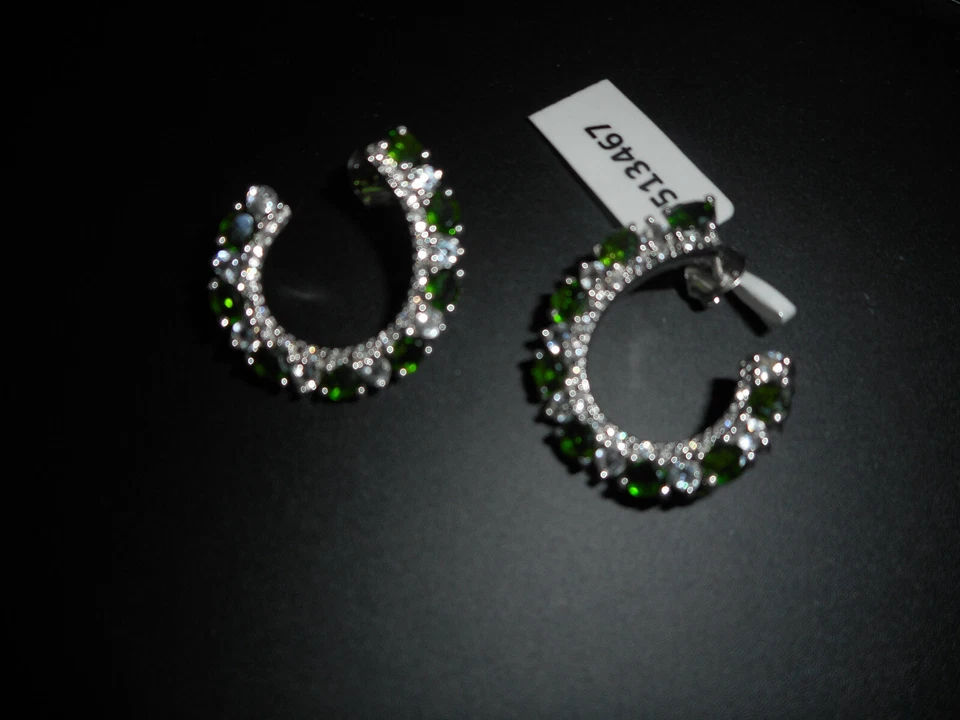 sterling silver chrome diopside earrings - Image 1 of 3