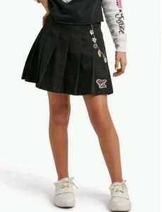 12/14 Power Puff Girls Black Pleated Tennis Skirt Shorts Under Justice  - Picture 1 of 6