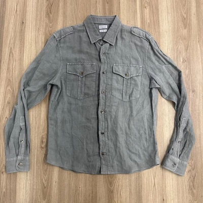 Brunello Cucinelli Linen Shirt Men’s Medium Leisure Fit Sage Green Italy Luxury - Image 1 of 4