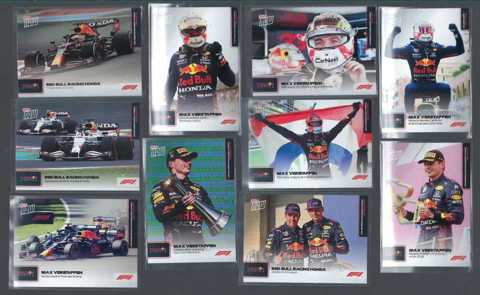 2021 - TOPPS NOW F1 - MAX VERSTAPPEN - RED BULL - SUPERB LOT OF 10 CARDS - EX - Image 1 of 2