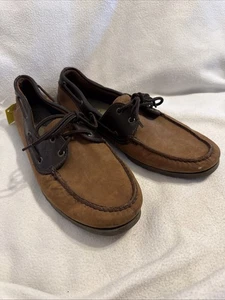Sperry Mens Boat Shoes Size 12 W. Brown Nubuck Leather S40 - Picture 1 of 7