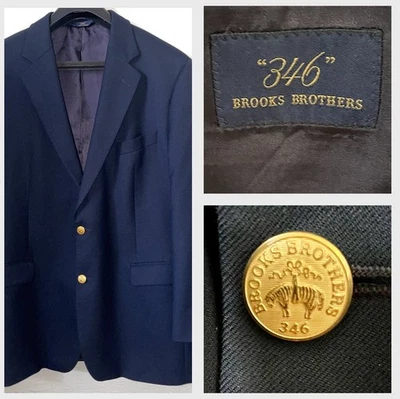 Abrigo deportivo Brooks Brothers 346 46L de lana y cachemir para hombre con botones dorados Foto 1 de 4