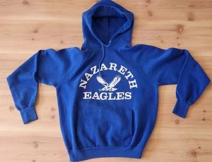 Vintage 70’s Nazareth Eagles Sweatshirt Hooded Blue Healthknit M / L - Picture 1 of 9