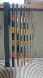 Vintage Japanese Jointed Fishing Rod 8-Piece Pre-Showa Era ~4.5m Antique Pole JP - Picture 1 of 3