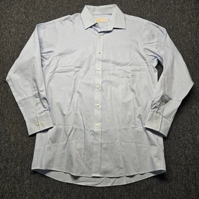 Camisa de vestir Michael Kors para hombre 15,5 32/33 azul blanco calce regular abotonada nueva sin etiquetas Foto 1 de 4