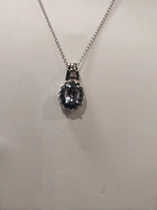 Tanzanite paon, diamant bleu et diamant blanc (0,25 cts) design fleur, TCW = 1,0 ct - Photo 1/14