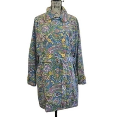 Gabardina Izod Estampado Cachemira Colorida Chaqueta Estampado Floral Impermeable Foto 1 de 4