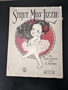 Vintage Piano Sheet Music Strut , Miss Lizzie - Picture 1 of 7