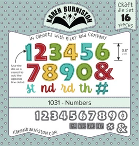 Karen Burniston Numbers Die 16pc : January 2018 Release - Picture 1 of 1