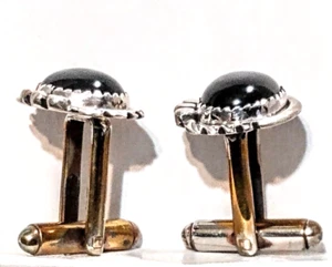 Gemelos de plata esterlina Navaho con piedra de ónix - Imagen 1 de 7