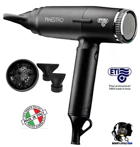 ASCIUGACAPELLI PHON PROFESSIONALE ETI MAESTRO IONICO DIGITAL 2000W ULTRA LEGGERO - Foto 1 di 24