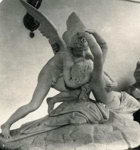 Lake Como Cadenabbia Villa Carlotta Eros & Psyche Photo Stereoview Wehrli 1900 - Picture 1 of 3