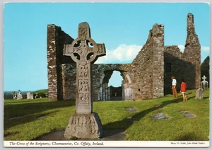 Clonmacnoise Offaly Ireland Vintage Postcard Cross of the Scriptures - Picture 1 of 2