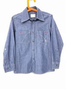 Bogner Boys Size 28/6Y Chambray Blue Button Down Shirt Made in Italy - Picture 1 of 8