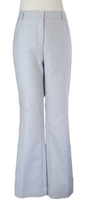 $995 AKRIS 10 Pantalones Algodón/Seda 5 Bolsillos Acampanado Gris Plata Foto 1 de 4