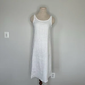 Eileen Fisher Women’s White Organic Linen Coastal Summer Dress Size Petite Small - Picture 1 of 8