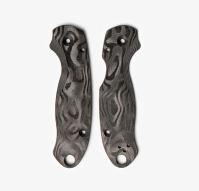 Spyderco Para 3 Knife Scales - Flytanium Lotus - Black Dunes FAT Carbon Fiber