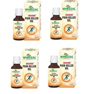 Wheezal Pain Killer Oil Relieves Joint Pain Relief Muscle Fatigue 60Ml X 4