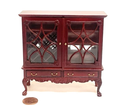 BESPAQ DOLLHOUSE MINIATURE WINE RACK CABINET WITH A MAHOGANY FINISH 2495 MH