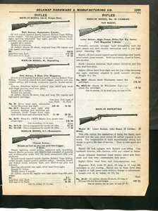 1937 AD PAGE BELKNAP MFG LOUISVILLE KY CATÁLOGO RIFLES MARLIN MIRAS TELESCÓPICAS - Imagen 1 de 2