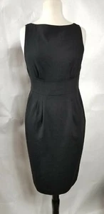 Magaschoni dress Knee Length Size 6 Wool Pockets Black Zip Back - Picture 1 of 9