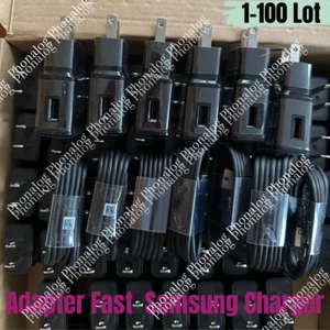 For Samsung Galaxy S10 Note10 S8 S9 Plus S22 Fast Wall Charger Type-C Cable Lot - Picture 1 of 34