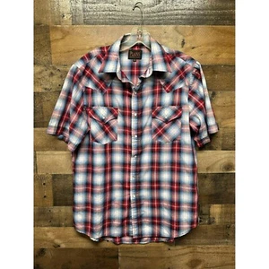 Plains Men's Short Sleeve Pearl Snap Size Medium - Picture 1 of 3